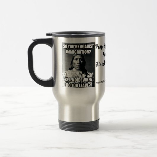 Immigration Travel Mug, Mr FM Reisbeker (Links)