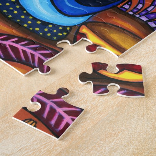 Immigrerende landbouwers kleurrijke Abstracte oors Legpuzzel (Zijkant)