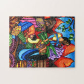 Immigrerende landbouwers kleurrijke Abstracte oors Legpuzzel (Horizontaal)