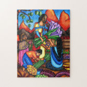 Immigrerende landbouwers kleurrijke Abstracte oors Legpuzzel (Verticaal)