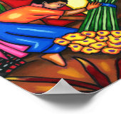 Immigrerende landbouwers kleurrijke Abstracte oors Poster (Hoek)