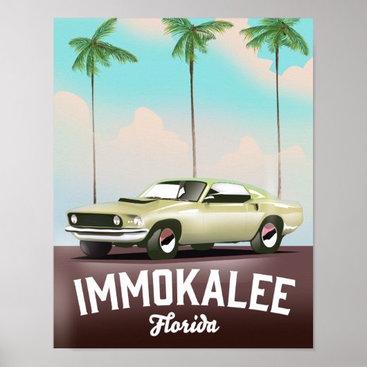 Immokalee Florida Supercar reisposter Poster (Voorkant)