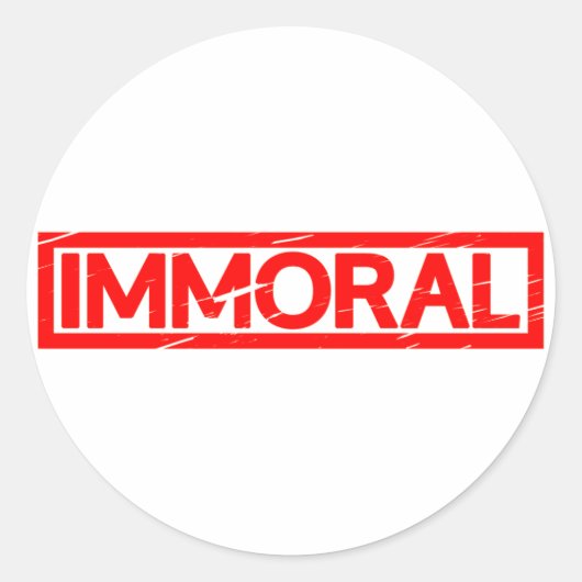 Immorele Stempel Ronde Sticker (Voorkant)