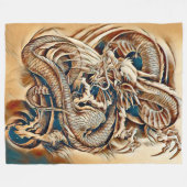 Immortal Chinese Dragon Emperor Airborstel Fleece Deken (Voorkant (Horizontaal))