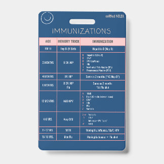 Immunation Quick Reference Badge