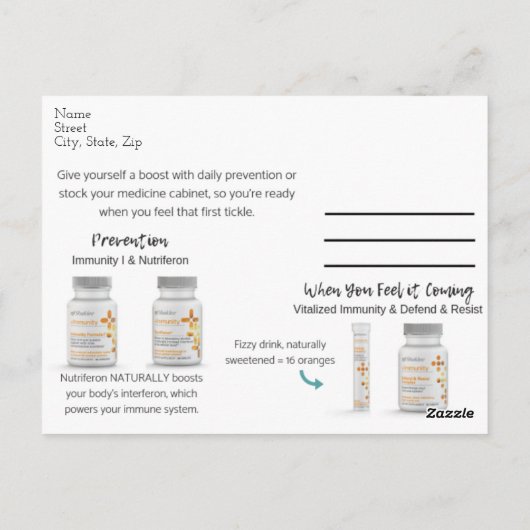 Immuniteit Briefkaart (Achterkant)