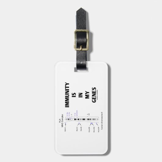 Immuniteit is in mijn genen (immunologisch chromos bagagelabel (Voorkant verticaal)