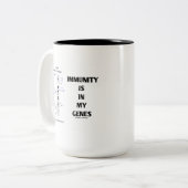 Immuniteit is in mijn genen (immunologisch chromos tweekleurige koffiemok (Voorkant links)