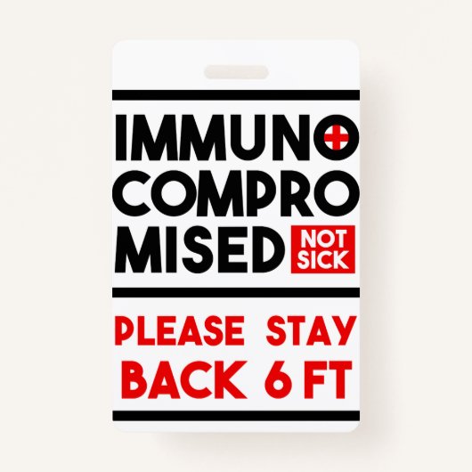 Immunocompromitteerde niet Zieke badge van de Bewu (Voorkant)