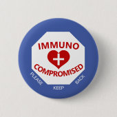 Immunocompromittering - Houd de Button terug blauw (Voorkant)
