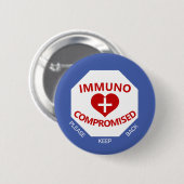 Immunocompromittering - Houd de Button terug blauw (Voorkant /achterkant)