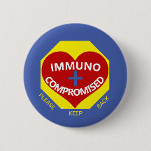 Immunogecompromitteerd - Blauw, Geel, Rode Button 
