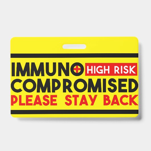Immunogecompromitteerd hoog risico achtergebleven  badge (Voorzijde)