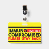 Immunogecompromitteerd hoog risico achtergebleven  badge (Voorzijde met clip)