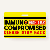 Immunogecompromitteerd hoog risico achtergebleven  badge (Voorkant)