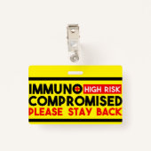 Immunogecompromitteerd hoog risico achtergebleven  badge (Achterkant met clip)