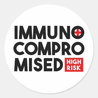 Immunogecompromitteerd hoog risicobewustzijn ronde sticker
