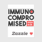 Immunogecompromitteerd hoog risicobewustzijn sticker (Vel)
