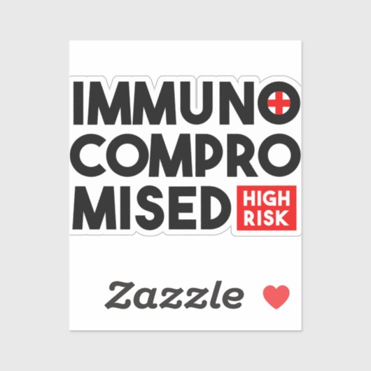 Immunogecompromitteerd hoog risicobewustzijn sticker (Vel)