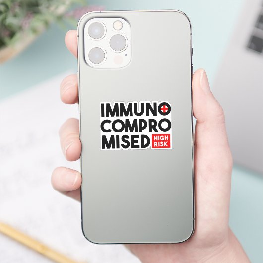 Immunogecompromitteerd hoog risicobewustzijn sticker (Telefoon)