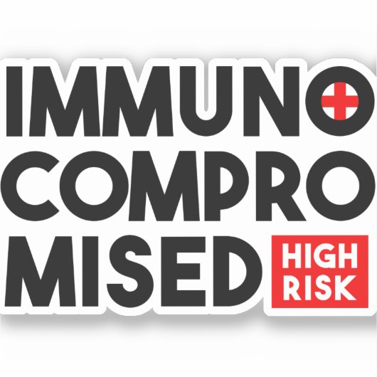 Immunogecompromitteerd hoog risicobewustzijn sticker (Voorkant)