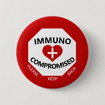 Immunogecompromitteerd - houd Rood en Witte Button