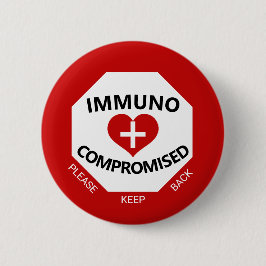 Immunogecompromitteerd - houd Rood en Witte Button