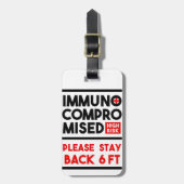 Immunogecompromitteerd Label voor mobiliteitsonder Bagagelabel (Voorkant verticaal)