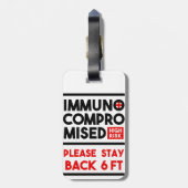 Immunogecompromitteerd Label voor mobiliteitsonder Bagagelabel (Achterkant verticaal)