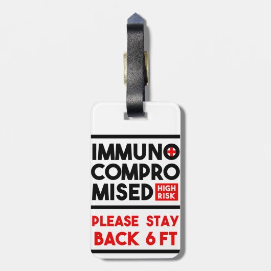 Immunogecompromitteerd Label voor mobiliteitsonder Bagagelabel (Achterkant verticaal)