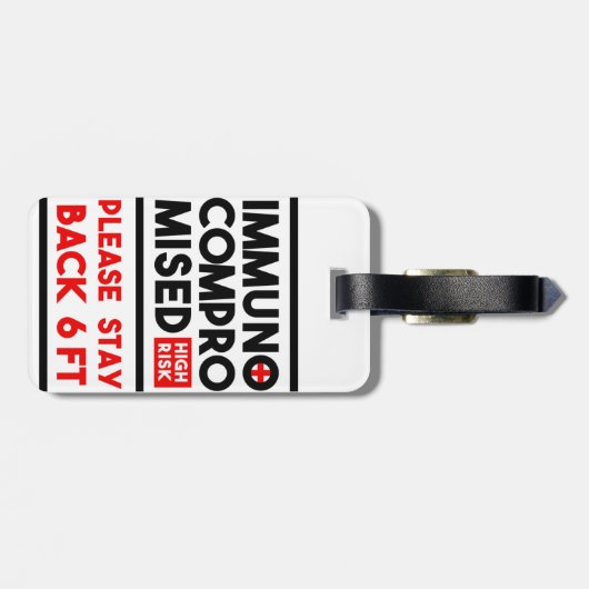 Immunogecompromitteerd Label voor mobiliteitsonder Bagagelabel (Achterkant horizontaal)