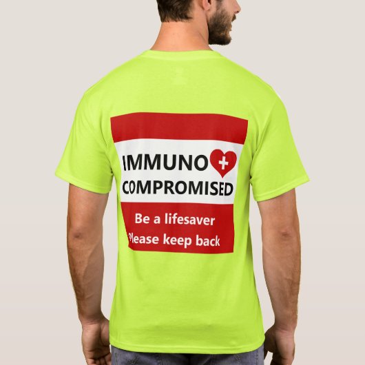 Immunogecompromitteerd - Rood en wit overhemd acht T-shirt (Achterkant)