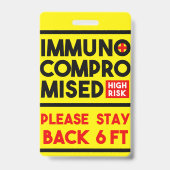 Immunogecompromitteerde badge voor risicobewustzij (Achterkant)