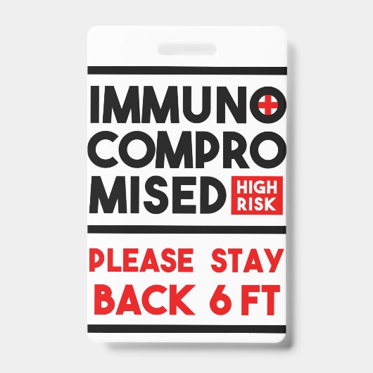Immunogecompromitteerde badge voor risicobewustzij (Voorzijde)