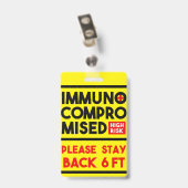 Immunogecompromitteerde badge voor risicobewustzij (Achterkant met clip)