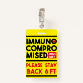 Immunogecompromitteerde badge voor risicobewustzij (Achterkant met clip)