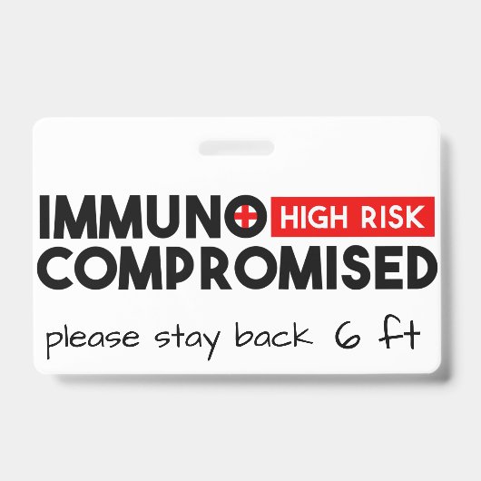 Immunogecompromitteerde badge voor risicobewustzij (Voorkant)