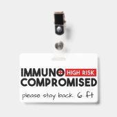 Immunogecompromitteerde badge voor risicobewustzij (Voorkant met clip)