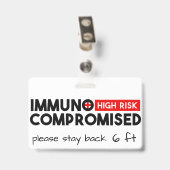 Immunogecompromitteerde badge voor risicobewustzij (Achterkant met clip)