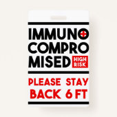 Immunogecompromitteerde badge voor risicobewustzij (Achterkant)