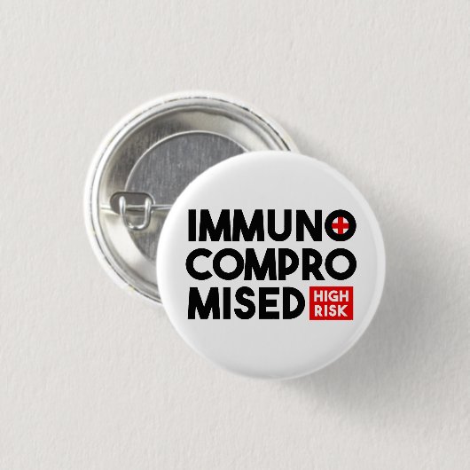 Immunogecompromitteerde Button voor risicobewustzi (Voorkant /achterkant)
