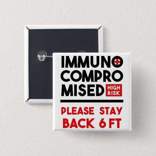Immunogecompromitteerde Button voor risicobewustzi (Voorkant /achterkant)