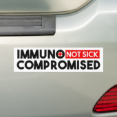Immunogecompromitteerde niet Zieke Bumpersticker (Op auto)