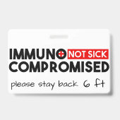 Immunogecompromitteerde niet Ziektegevoeligheid Badge (Achterkant)