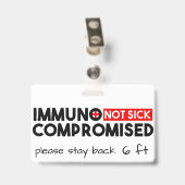 Immunogecompromitteerde niet Ziektegevoeligheid Badge (Achterkant met clip)