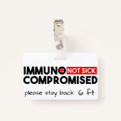 Immunogecompromitteerde niet Ziektegevoeligheid Badge (Achterkant met clip)