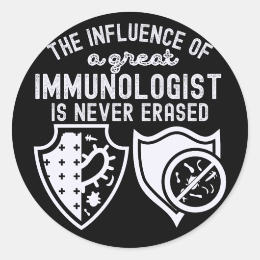Immunologie citaten, immunologie wetenschapper9 ronde sticker (Voorkant)
