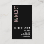 Immunoloog Allergoloog Doctor Medical Modern Bold Visitekaartje (Achterkant)