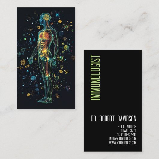 Immunoloog Allergoloog Doctor Medical Modern Bold Visitekaartje (Voorkant / Achterkant)