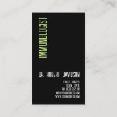Immunoloog Allergoloog Doctor Medical Modern Bold Visitekaartje (Achterkant)